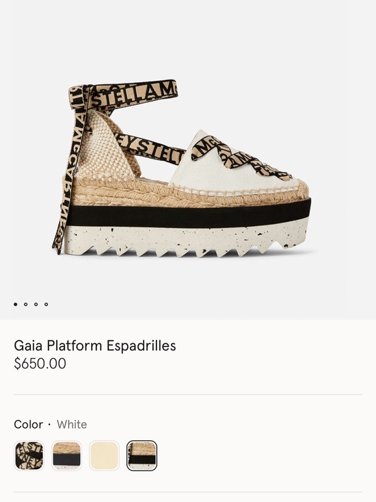 Stella McCartney Shoes - Stella McCartney Cream and Black Gaia Platform Espadrilles
